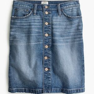 J. Crew denim pencil skirt button front knee lngth